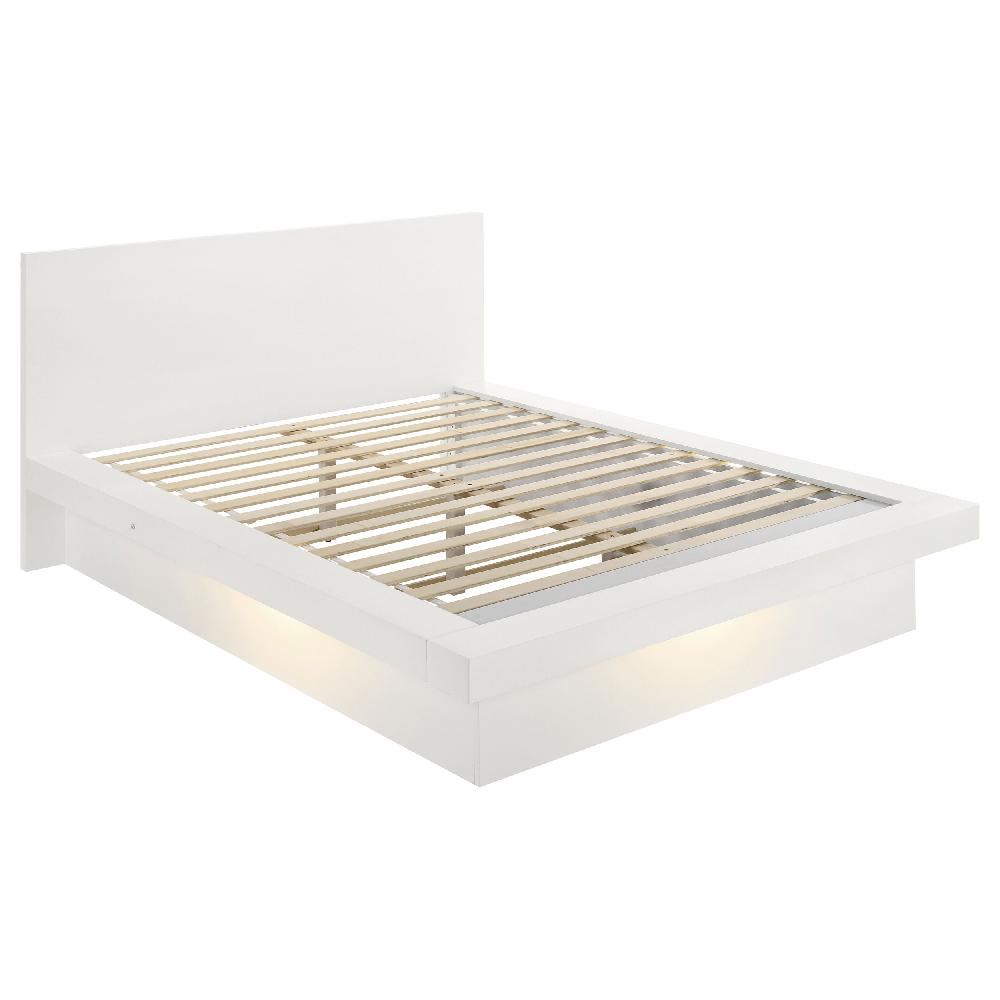 Coaster Jessica Wood Queen LED Panel Bed Snow White