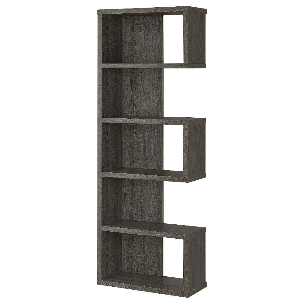 Coaster Joey 71-inch 5-shelf Bookshelf Weathered Grey