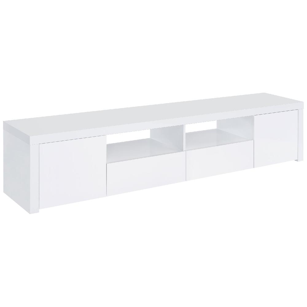 coaster Jude 2-door Engineered Wood 79-inch TV Stand High Gloss White