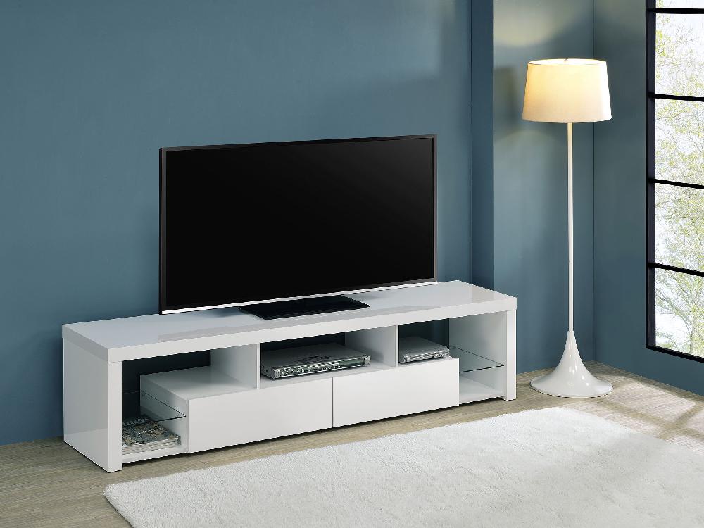 Coaster Jude 2-drawer Engineered Wood 71-inch TV Stand High Gloss White