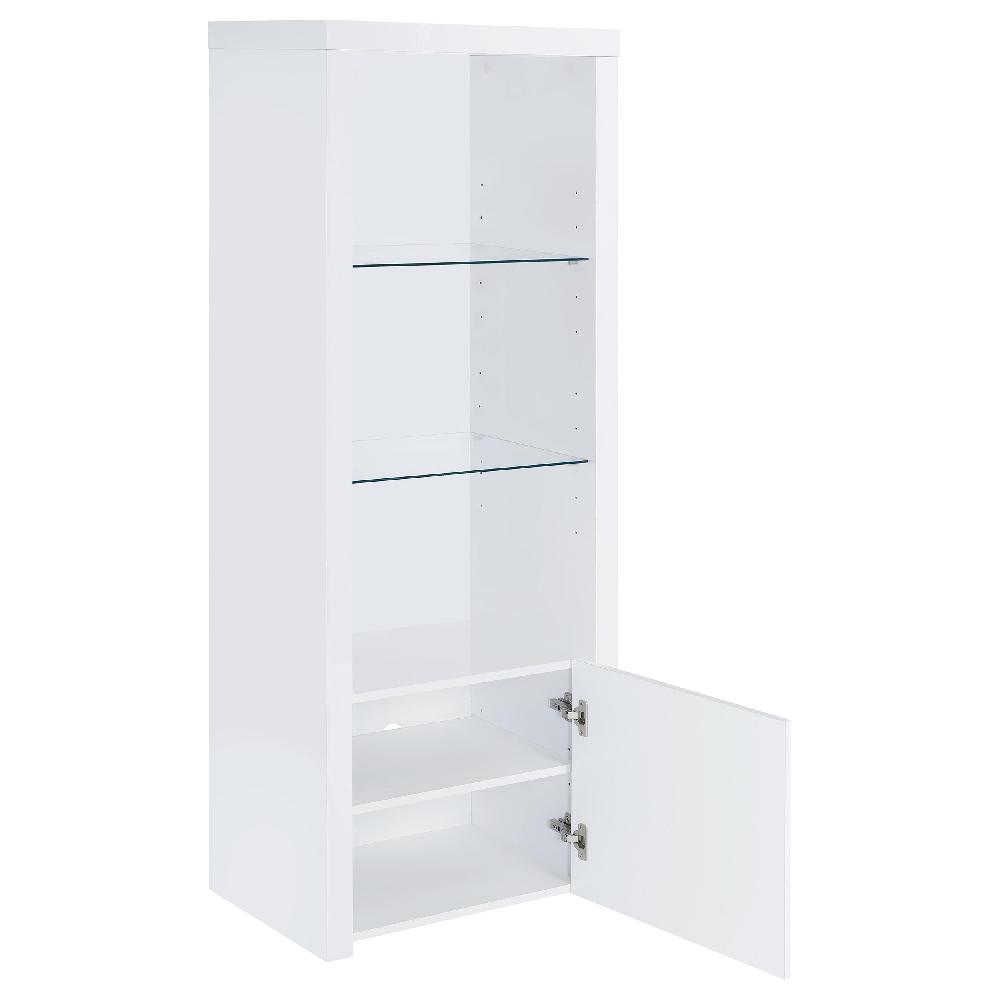 Coaster Jude 3-shelf Engineered Wood Media Tower High Gloss White