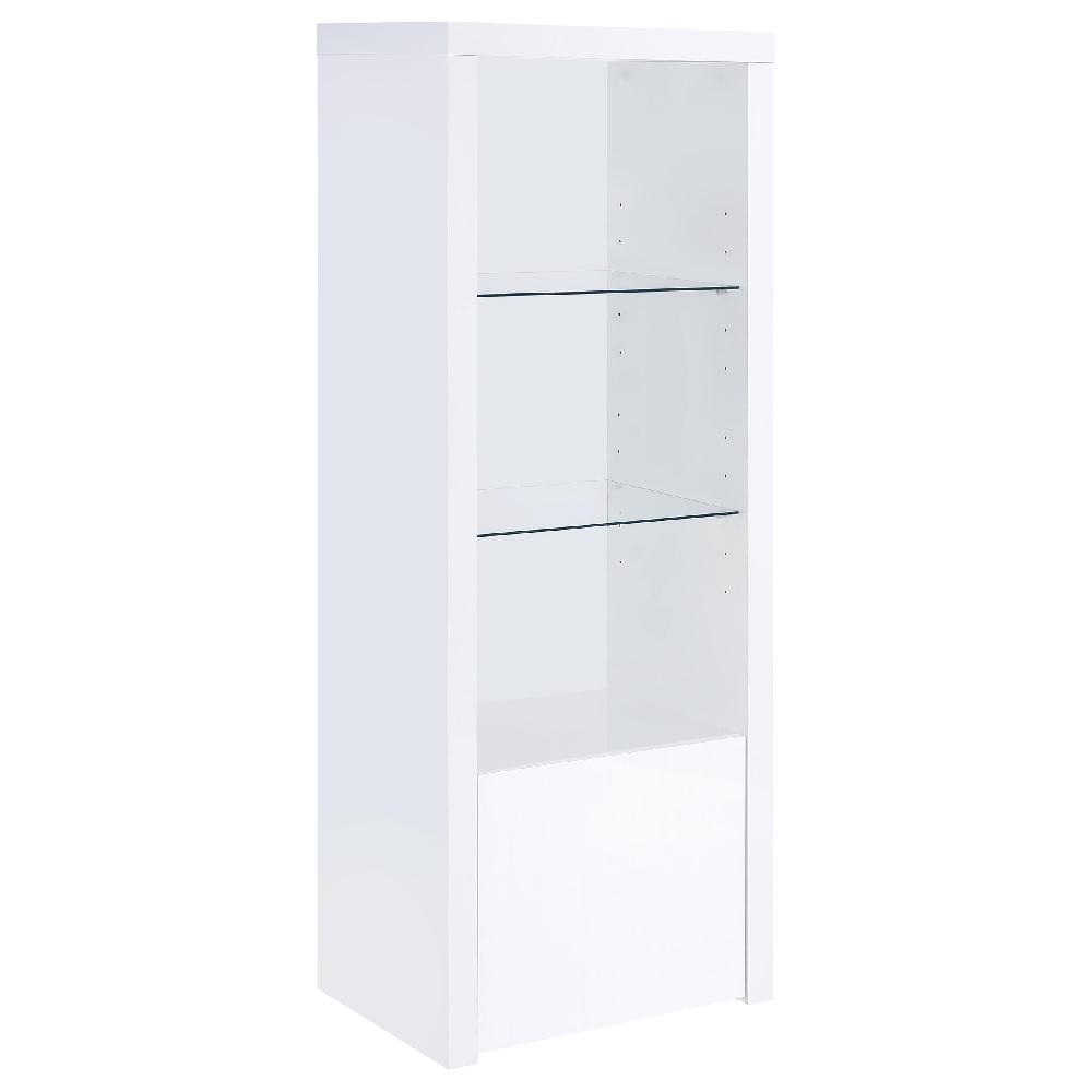 coaster Jude 3-shelf Engineered Wood Media Tower High Gloss White