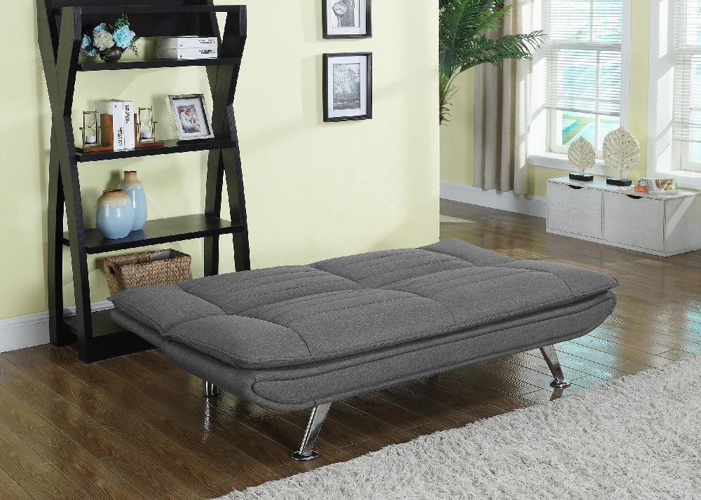 Coaster Julian Upholstered Tufted Convertible Sofa Bed Grey