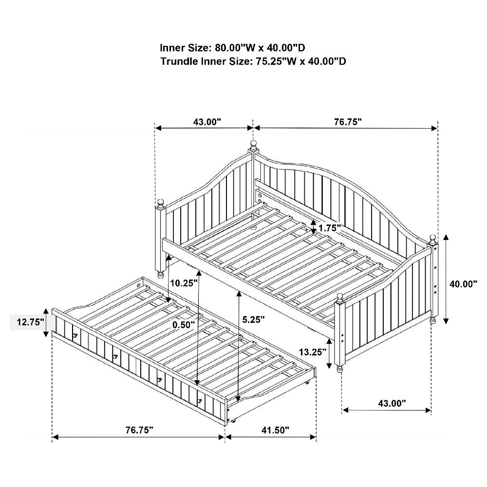 Coaster Julie Ann Wood Twin Daybed With Trundle White