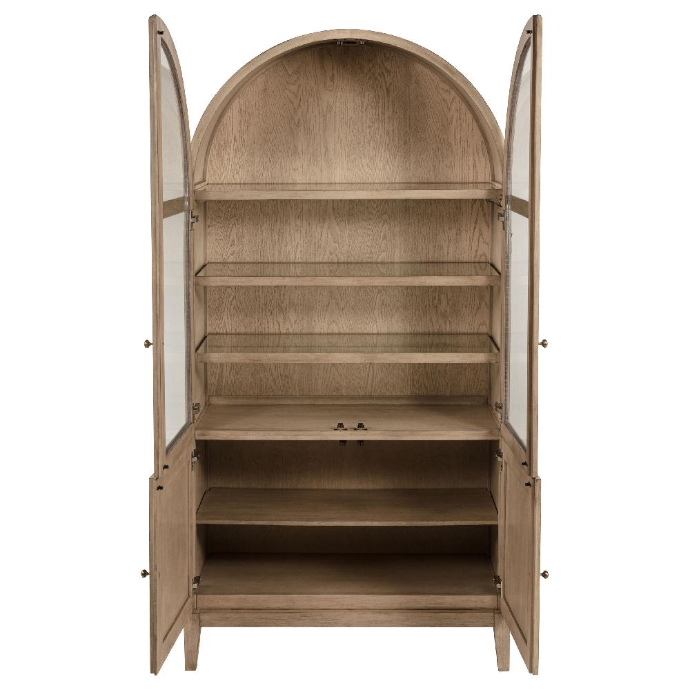 Coaster Kailani 4-Door Cane Dining Vitrine Display Cabinet Beige Oak