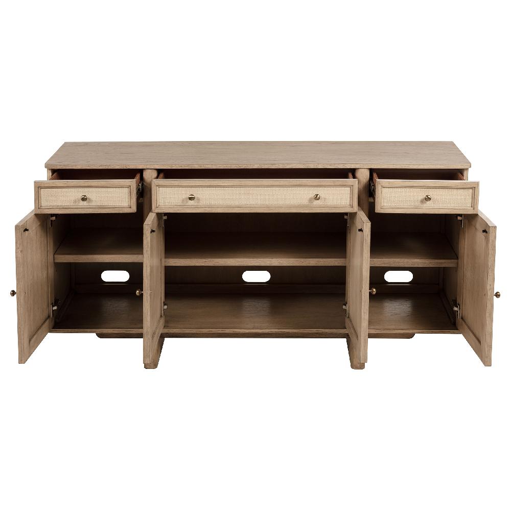 Coaster Kailani 4-door Cane Sideboard Buffet Cabinet Beige Oak