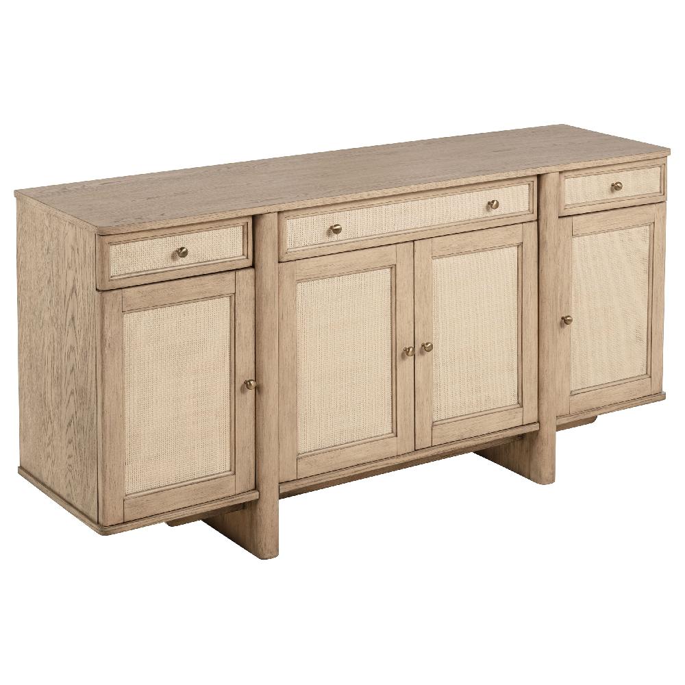 coaster Kailani 4-door Cane Sideboard Buffet Cabinet Beige Oak
