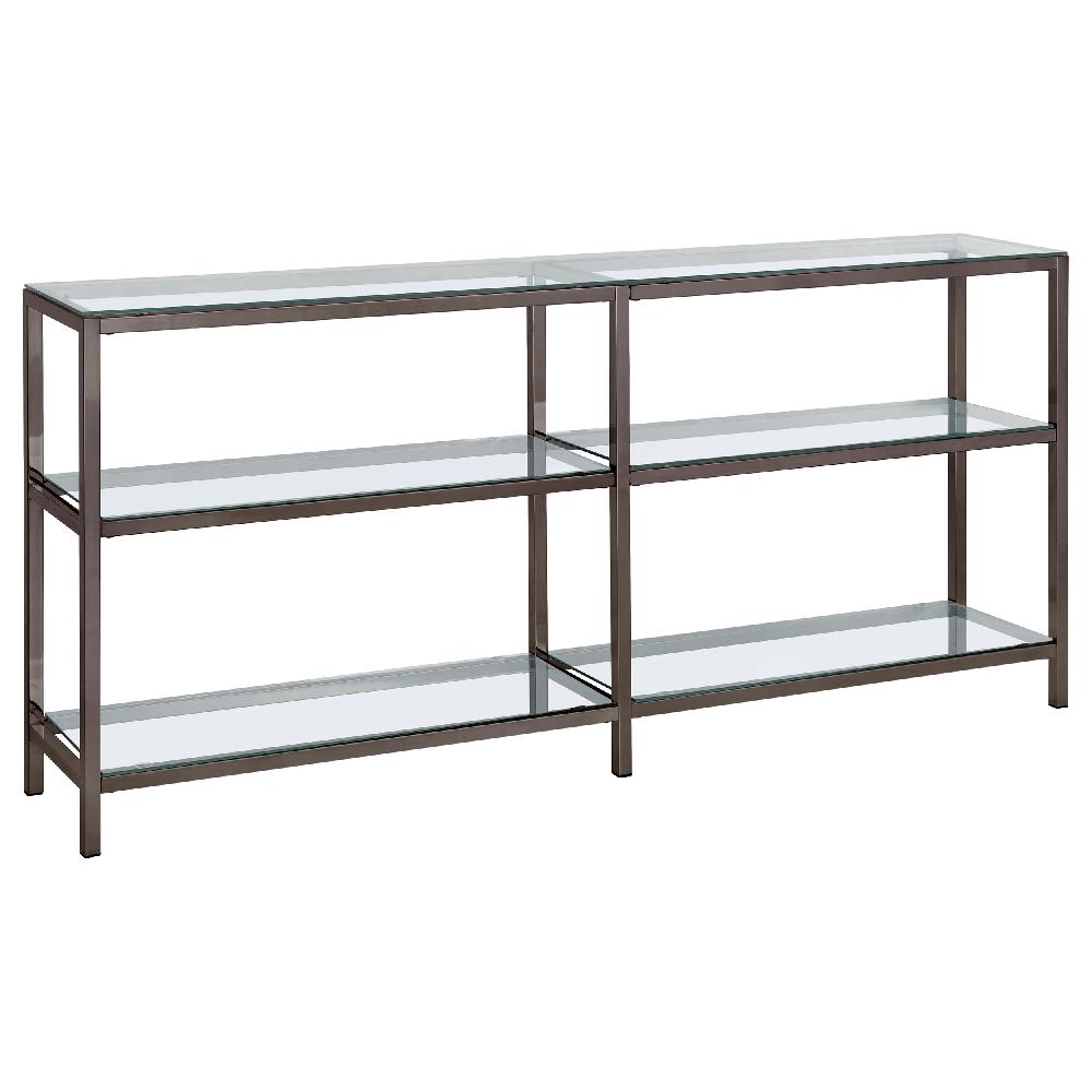 coaster Kate 55-inch 4-shelf Console Bookcases Black Nickel
