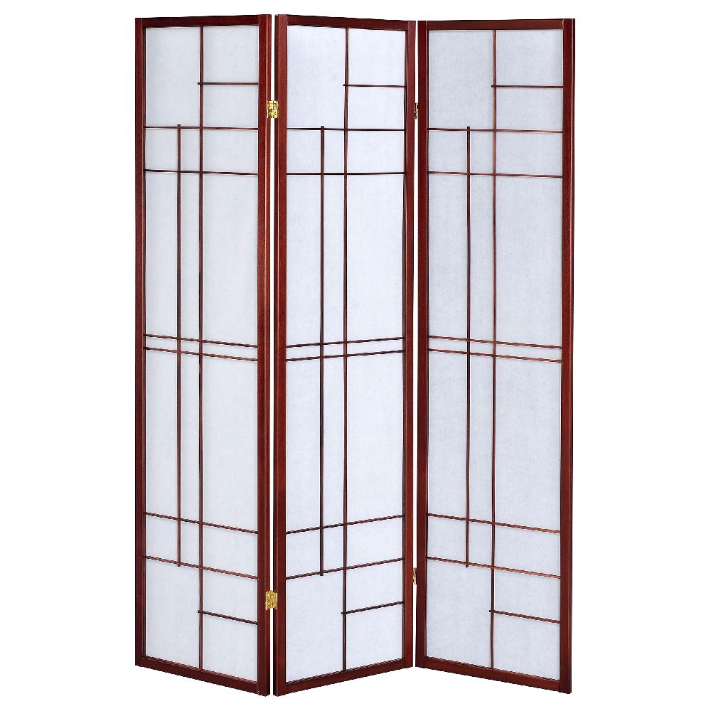Coaster Katerina 3-Panel Room Divider Folding Shoji Screen Cherry