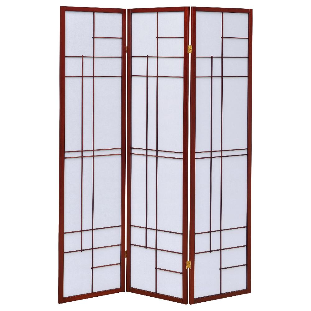 Coaster Katerina 3-Panel Room Divider Folding Shoji Screen Cherry