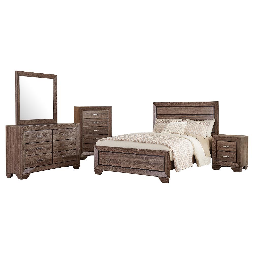 coaster Kauffman 5-piece Queen Bedroom Set Washed Taupe