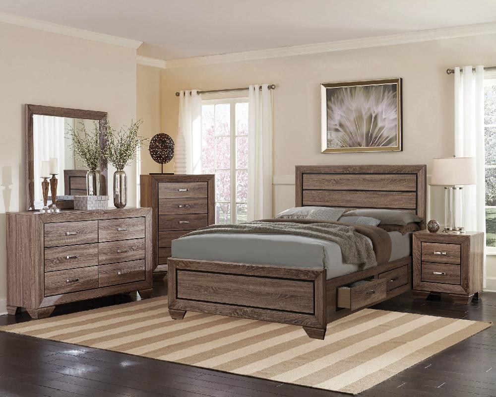 coaster Kauffman 5-piece Queen Bedroom Set Washed Taupe