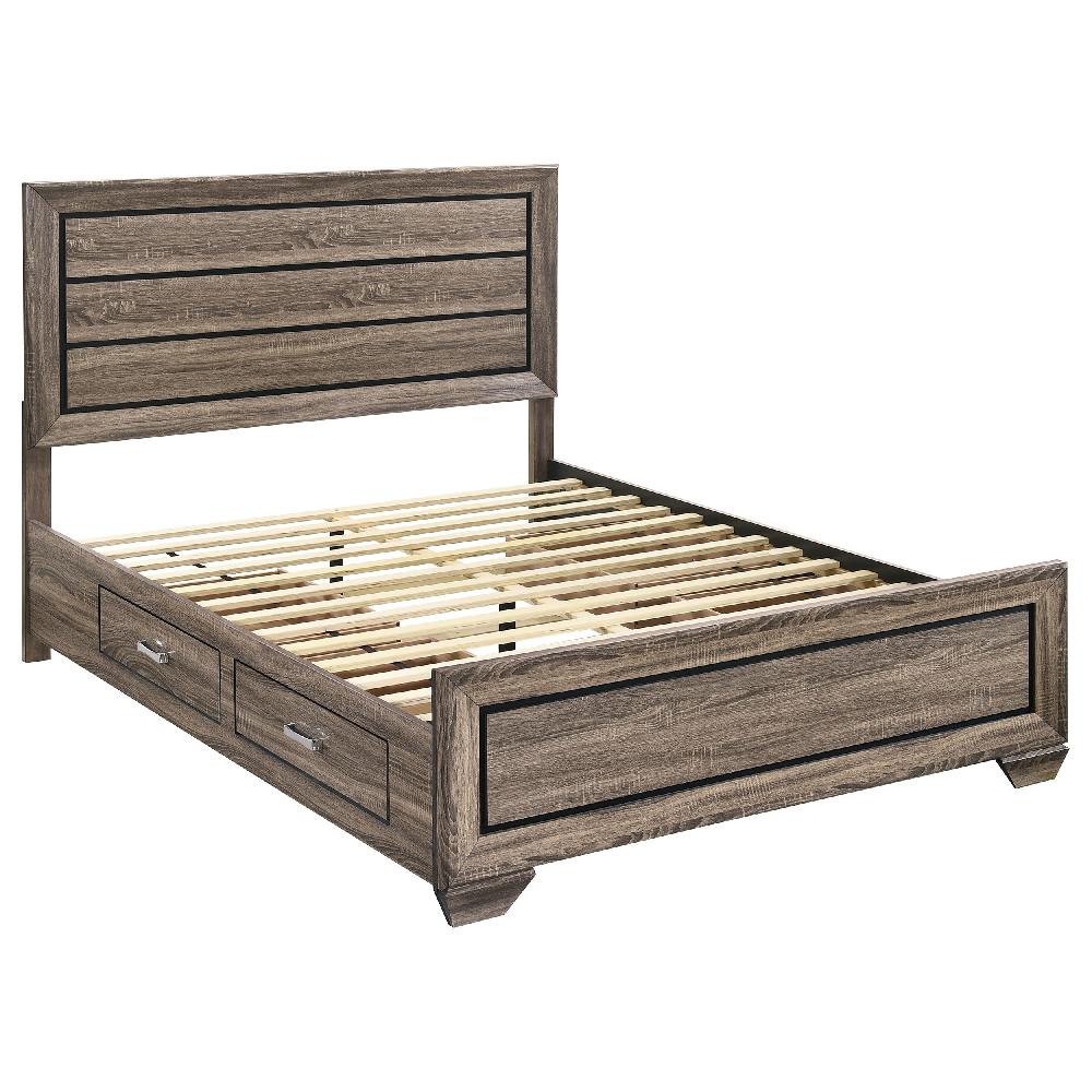 Coaster Kauffman Wood Queen Storage Panel Bed Washed Taupe