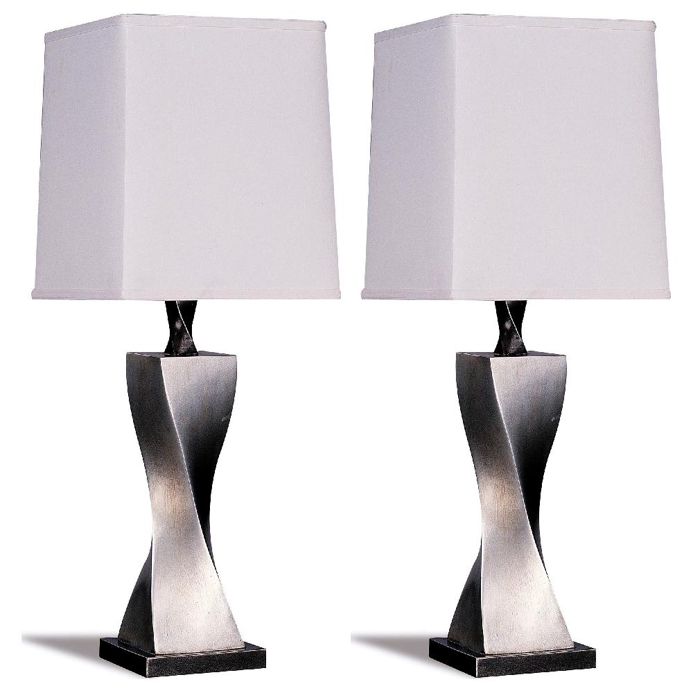 coaster Keene 30-inch Tapered Shade Table Lamp Silver (Set of 2)