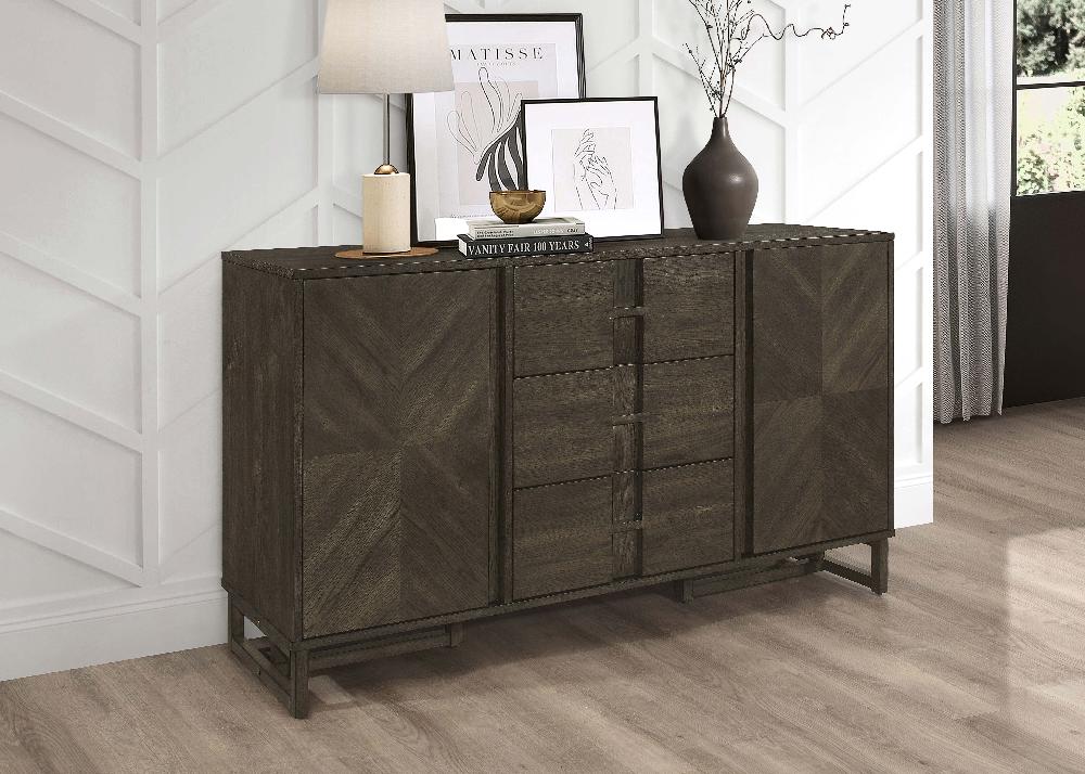 Coaster Kelly 3-drawer Storage Dining Sideboard Buffet Dark Grey