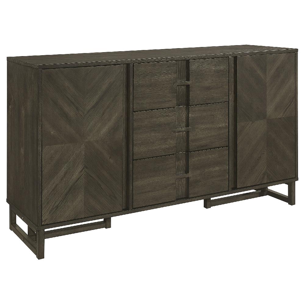 coaster Kelly 3-drawer Storage Dining Sideboard Buffet Dark Grey