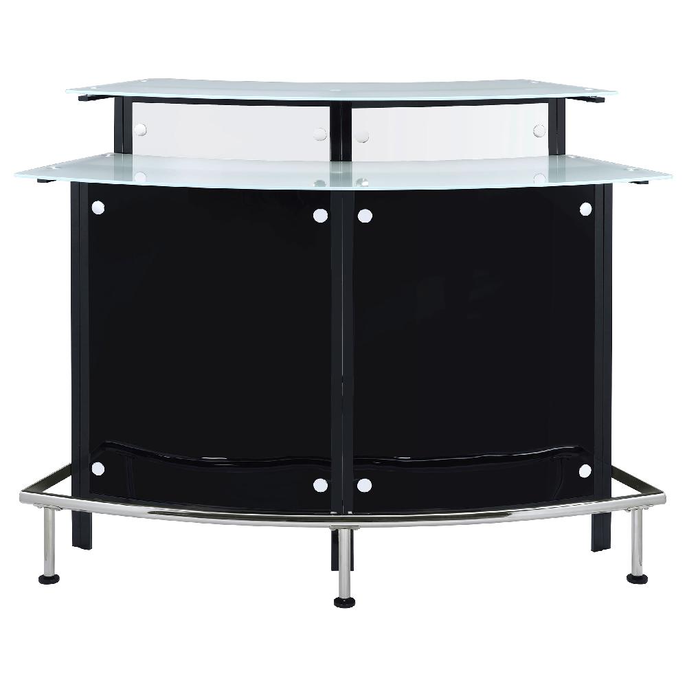 Coaster Keystone Curved Glass Top Home Bar Wine Cabinet Black