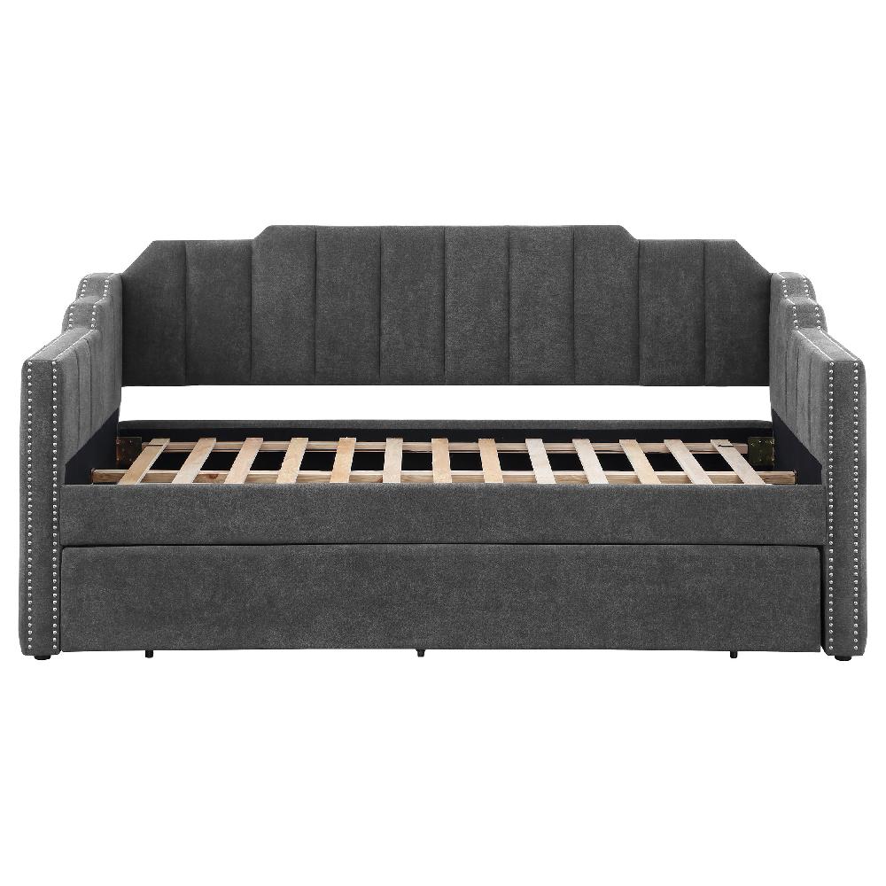 Coaster Kingston Upholstered Twin Daybed With Trundle Charcoal