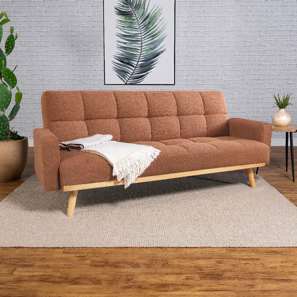 Coaster Kourtney Upholstered Tufted Convertible Sofa Bed Terracotta