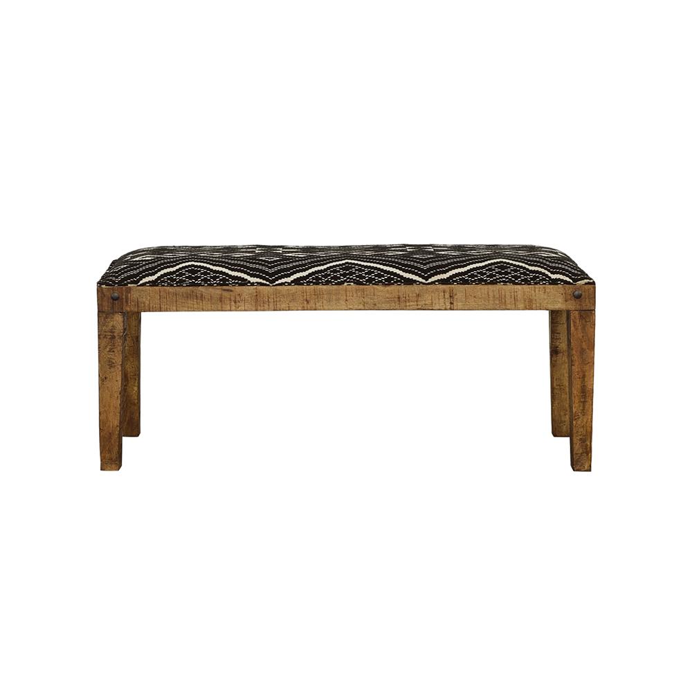 Coaster Lamont Fabric Upholstered Accent Bench Black And Natural