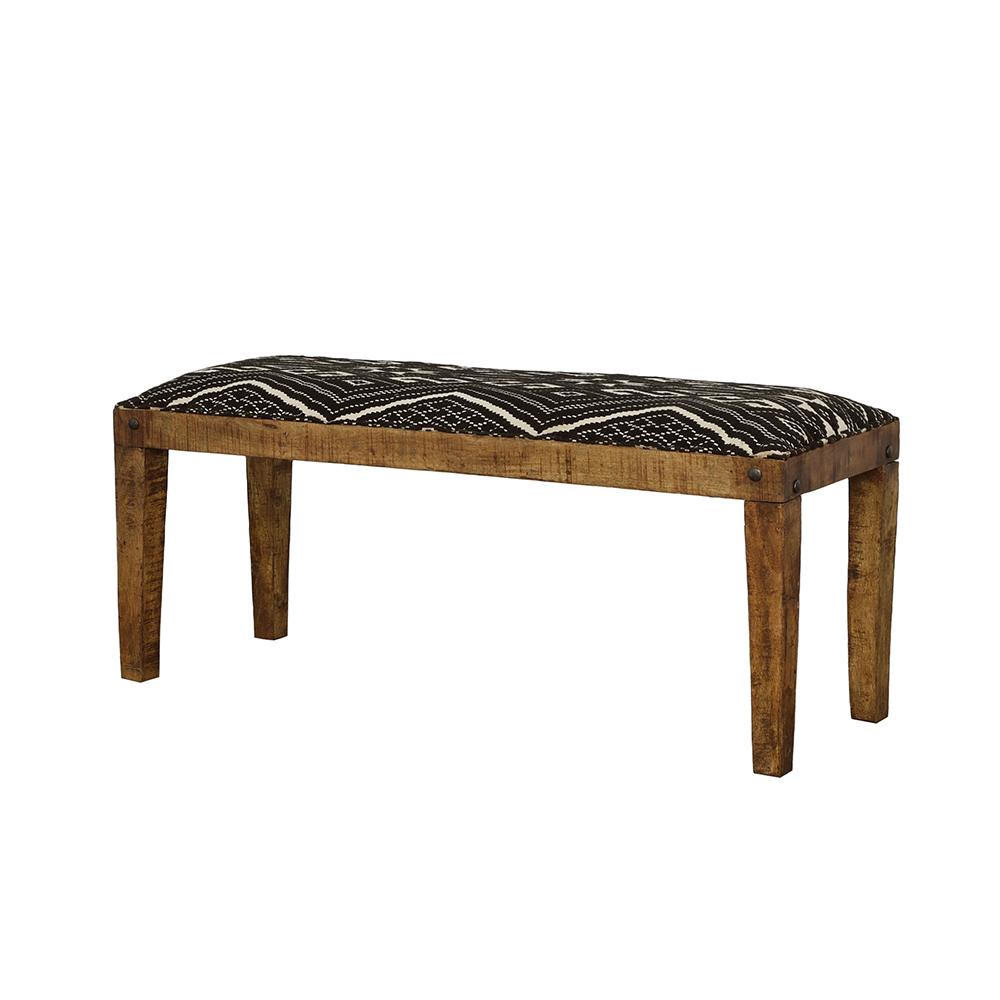 Coaster Lamont Fabric Upholstered Accent Bench Black And Natural
