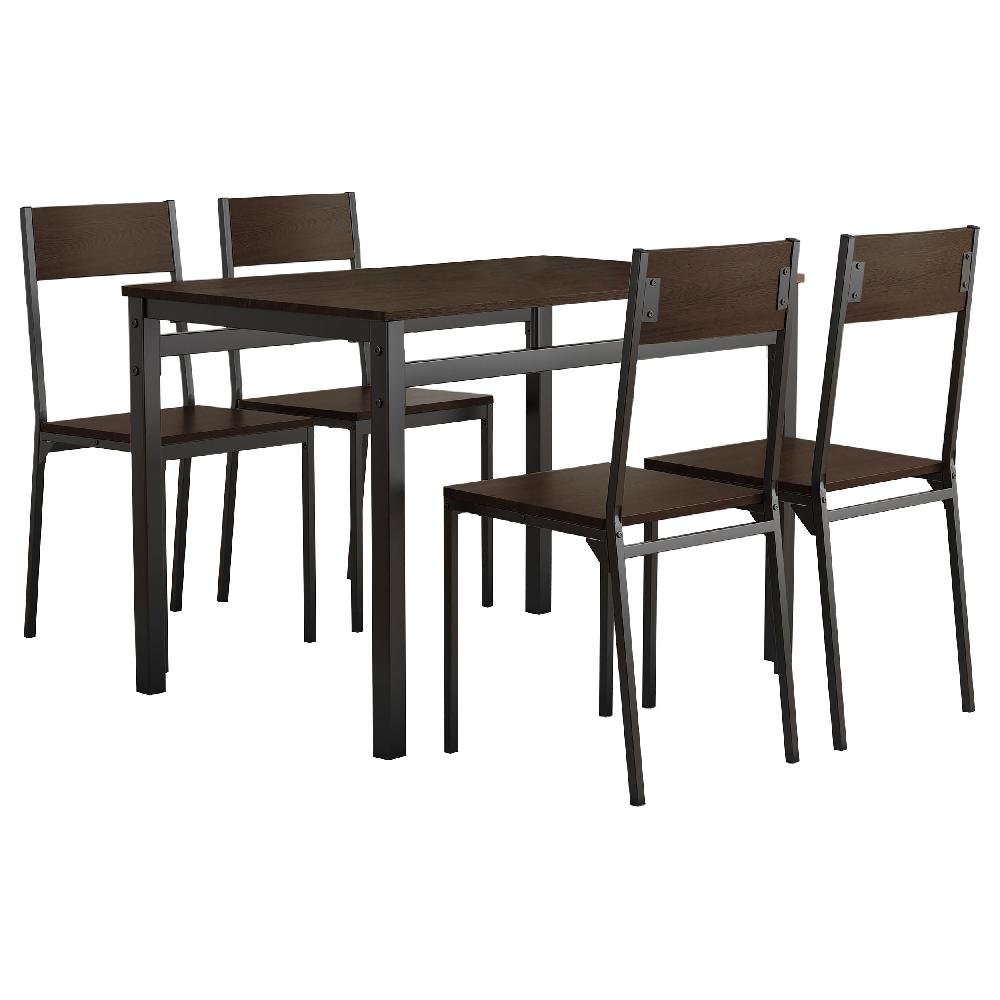 Coaster Lana 5-piece Rectangular Dining Set Dark Brown And Black