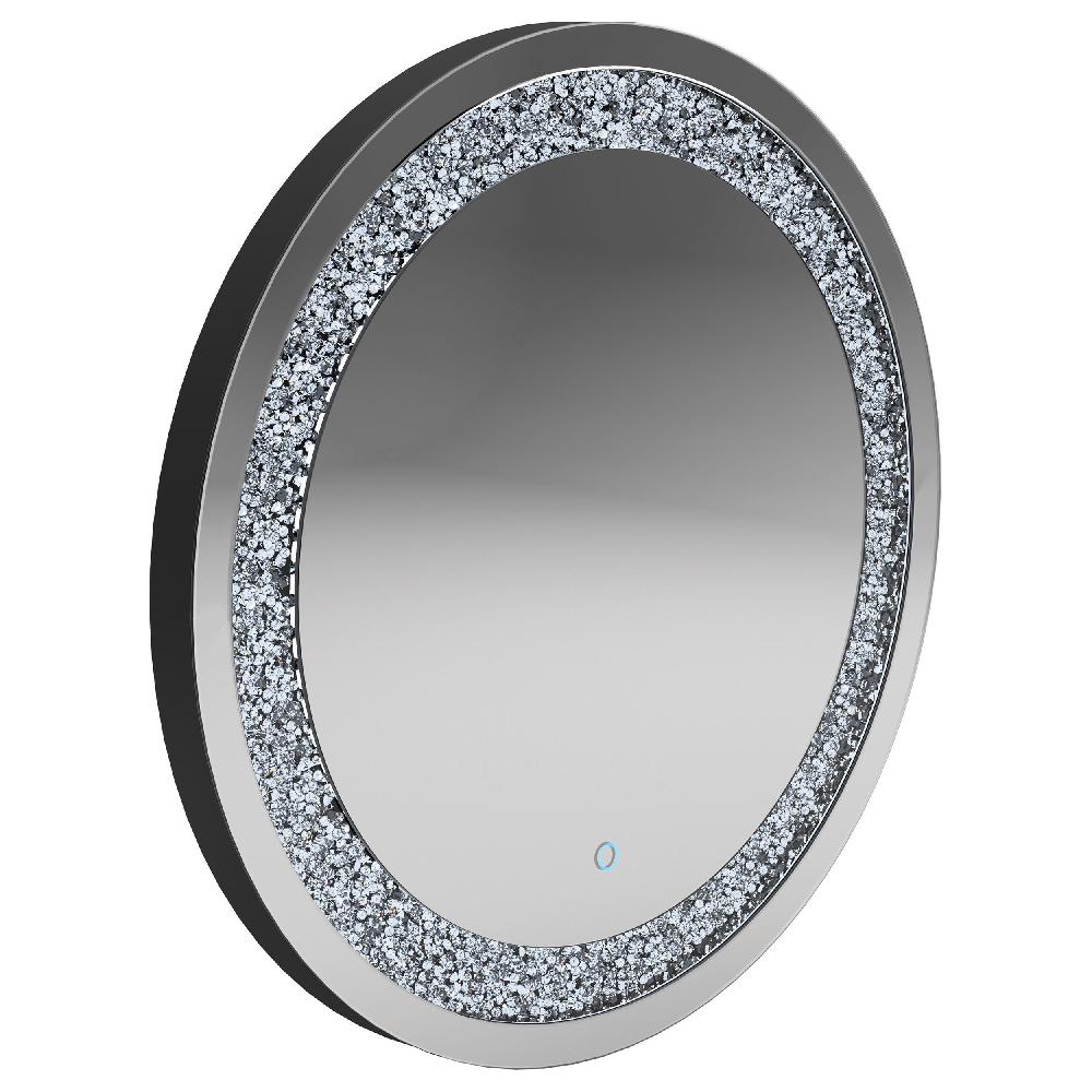 Coaster Landar 32 X 32 Inch Round LED Light Wall Mirror Silver
