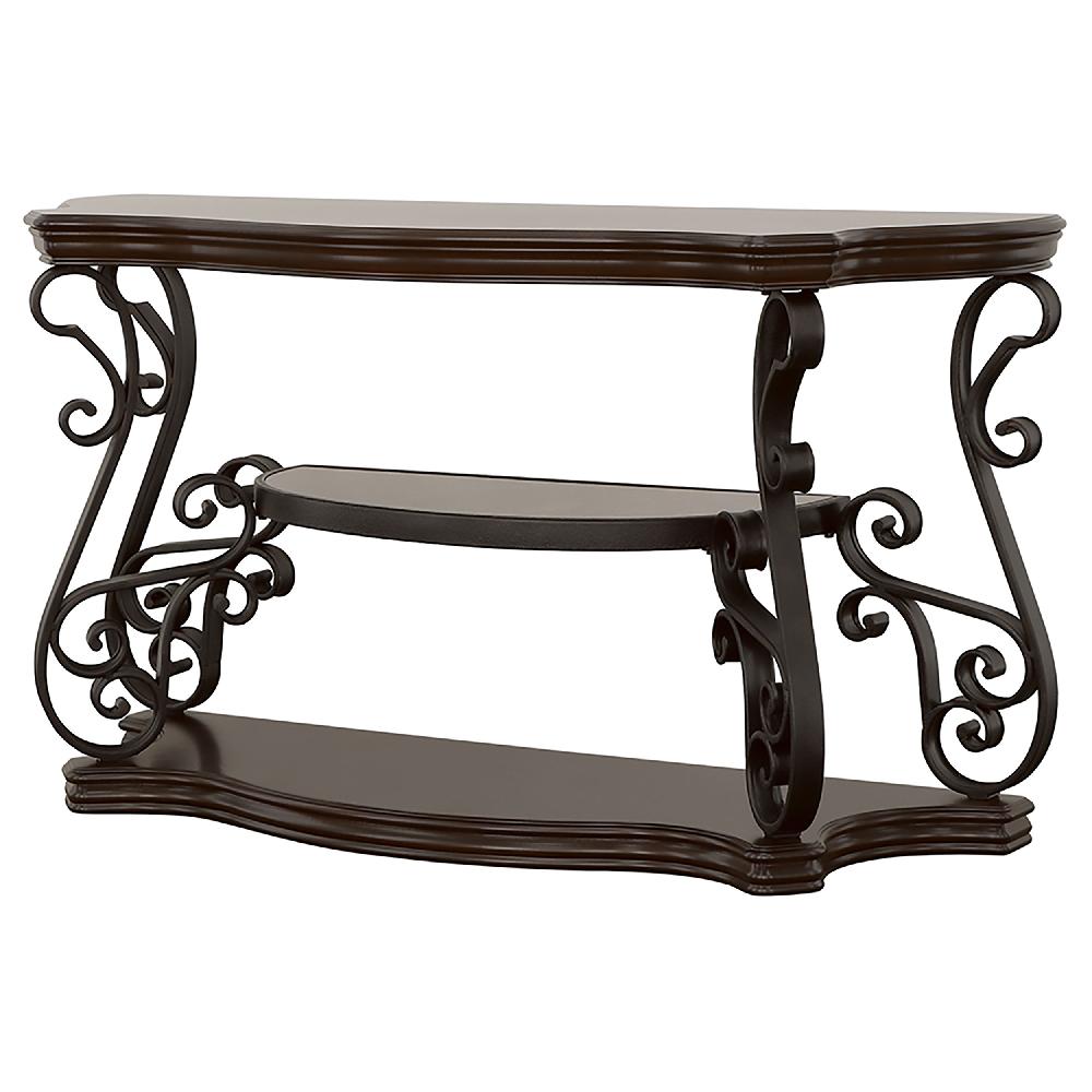 Coaster Laney Scrollwork Entryway Sofa Console Table Deep Merlot