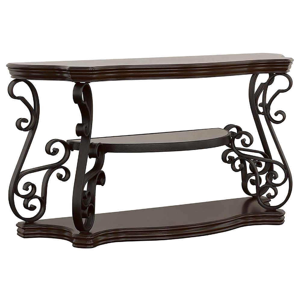coaster Laney Scrollwork Entryway Sofa Console Table Deep Merlot