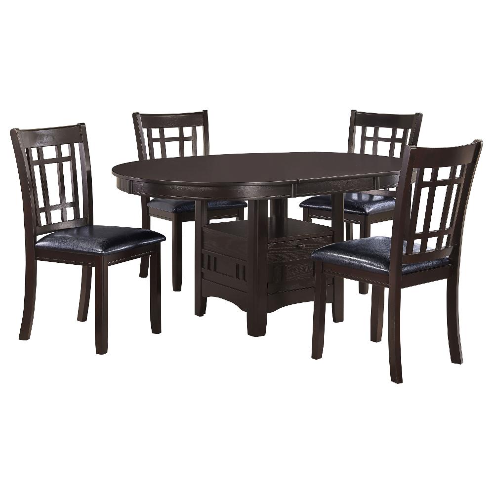 Coaster Lavon 5-piece Oval Extension Leaf Dining Set Espresso