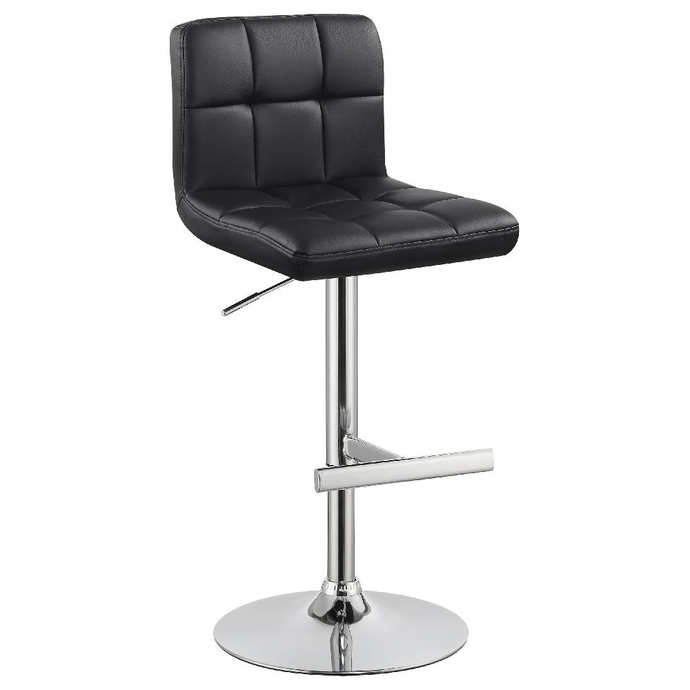 Coaster Lenny Upholstered Adjustable Bar Stool Black (Set Of 2)