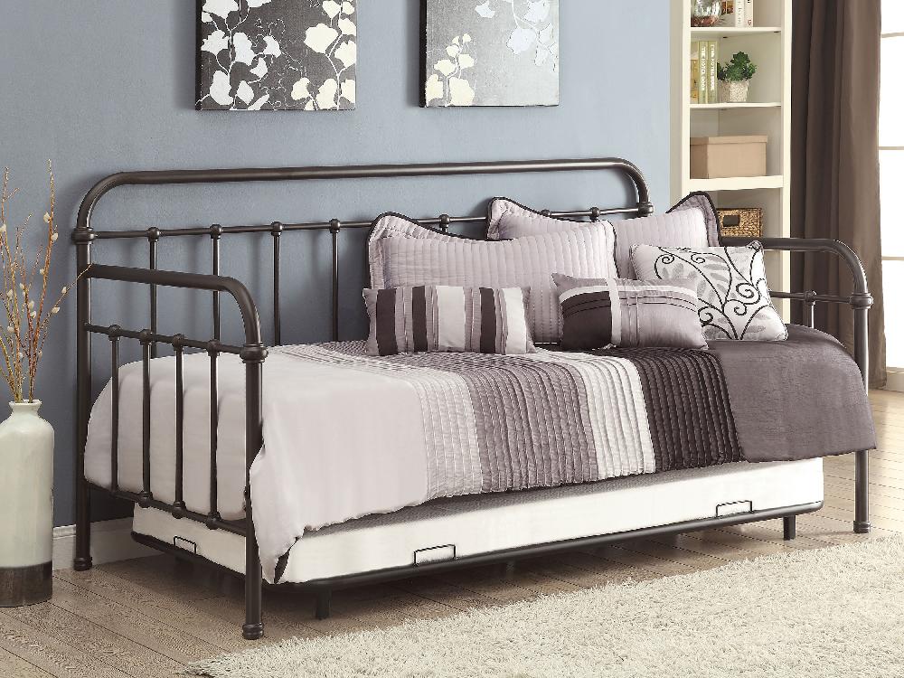 Coaster Livingston Metal Twin Daybed With Trundle Dark Bronze
