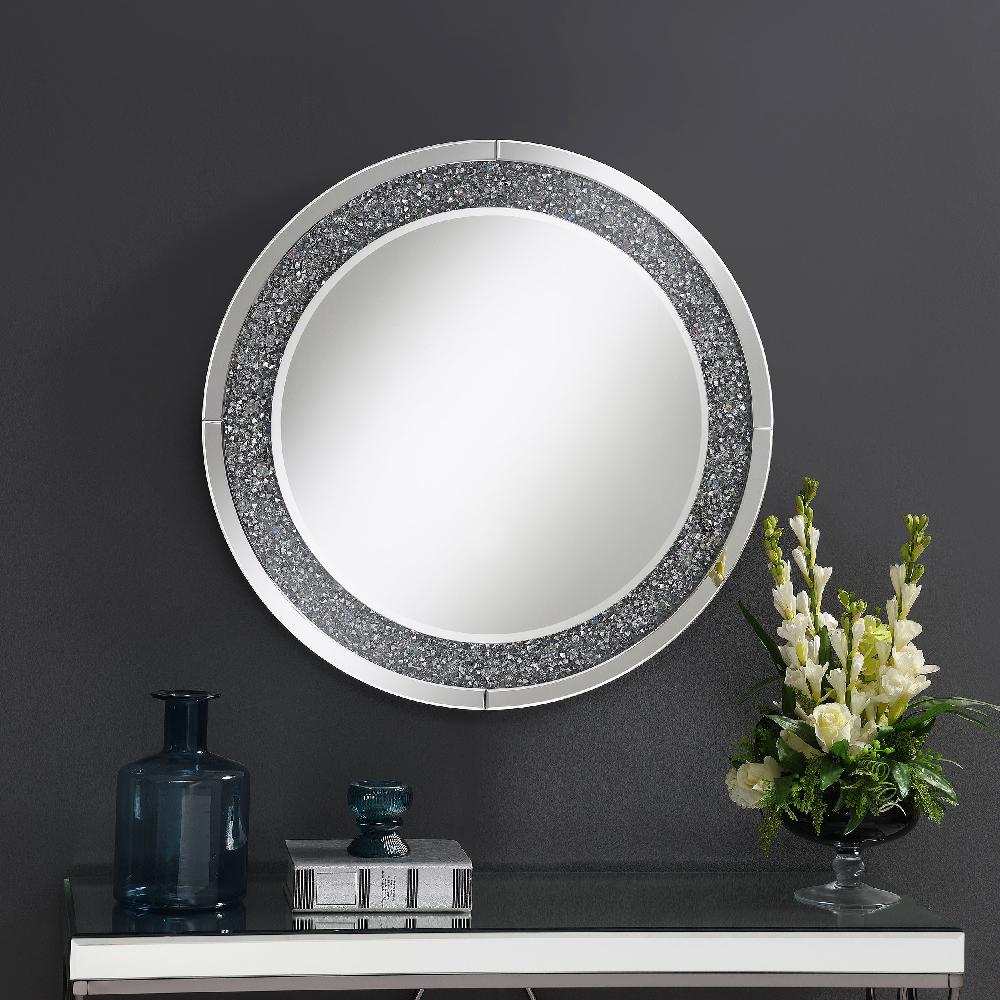 Coaster Lixue 32 X 32 Inch Round Wall Mirror LED Lighting Silver