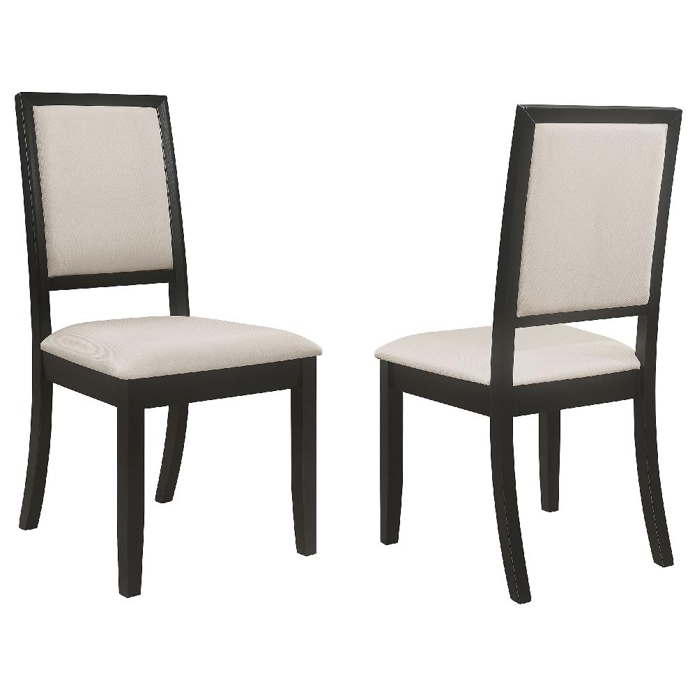 coaster Louise Upholstered Wood Dining Side Chair Black (Set of 2)