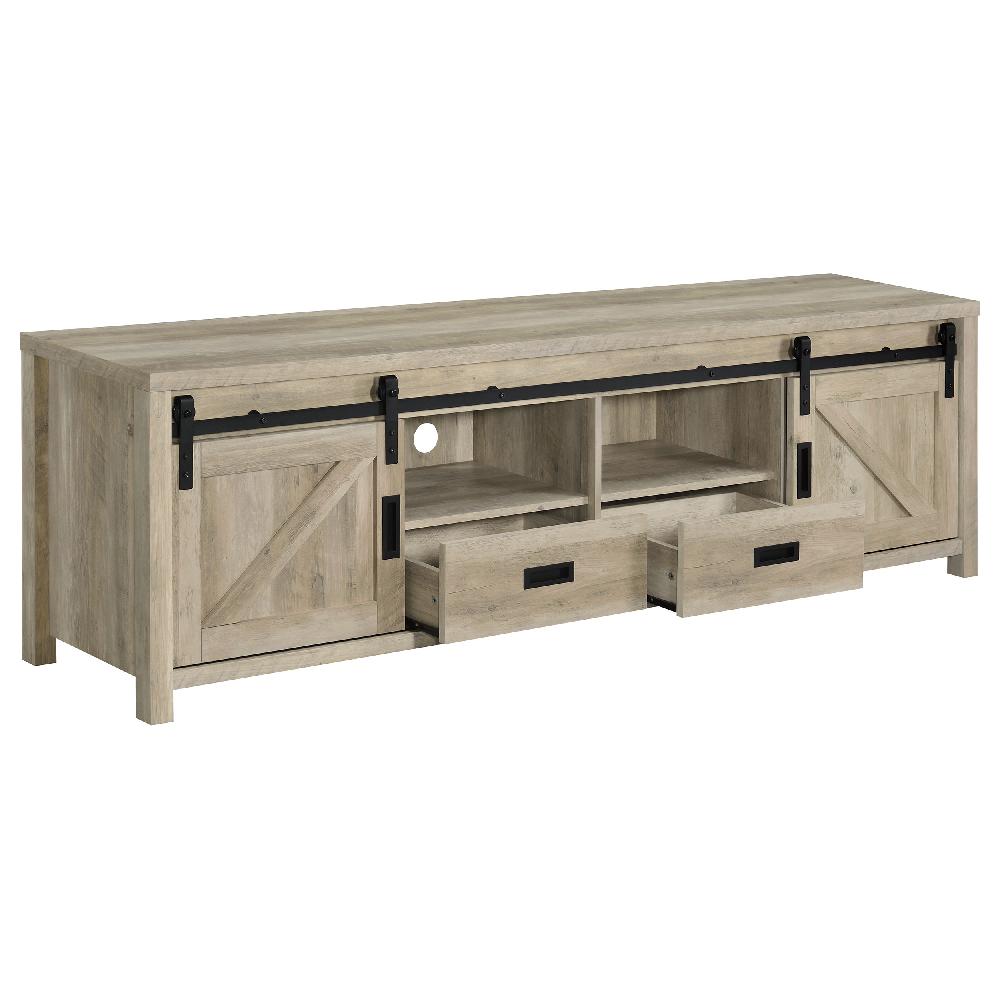 Coaster Madra 2-door Engineered Wood 79-inch TV Stand Distressed Pine
