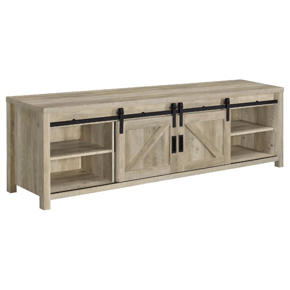 Coaster Madra 2-door Engineered Wood 79-inch TV Stand Distressed Pine