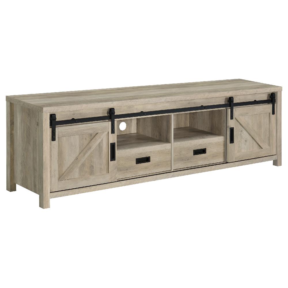 coaster Madra 2-door Engineered Wood 79-inch TV Stand Distressed Pine