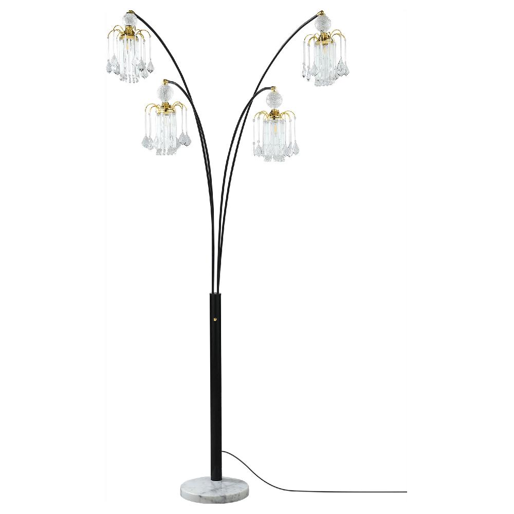 Coaster Maisel 91-inch Hanging Crystal Arc Tree Floor Lamp Black