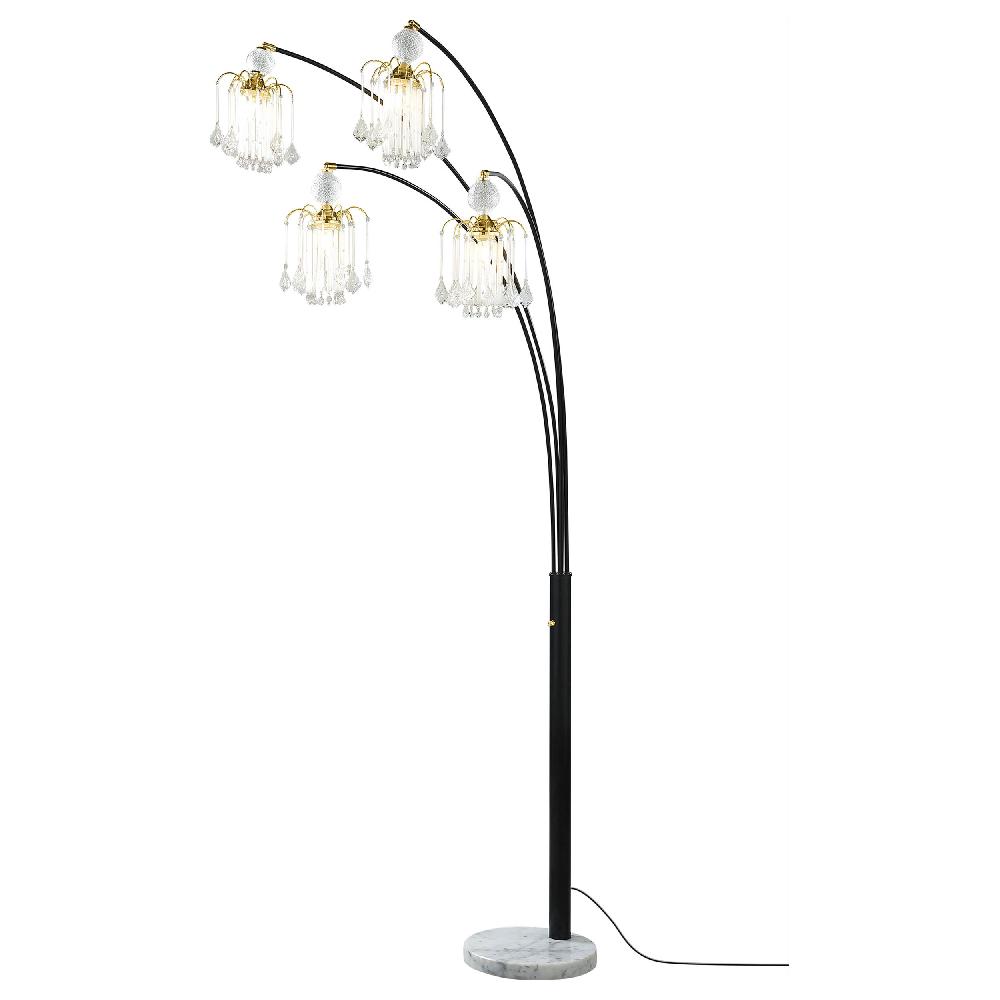 Coaster Maisel 91-inch Hanging Crystal Arc Tree Floor Lamp Black