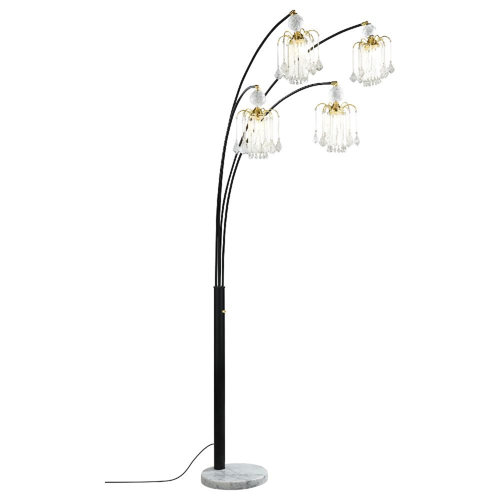 coaster Maisel 91-inch Hanging Crystal Arc Tree Floor Lamp Black