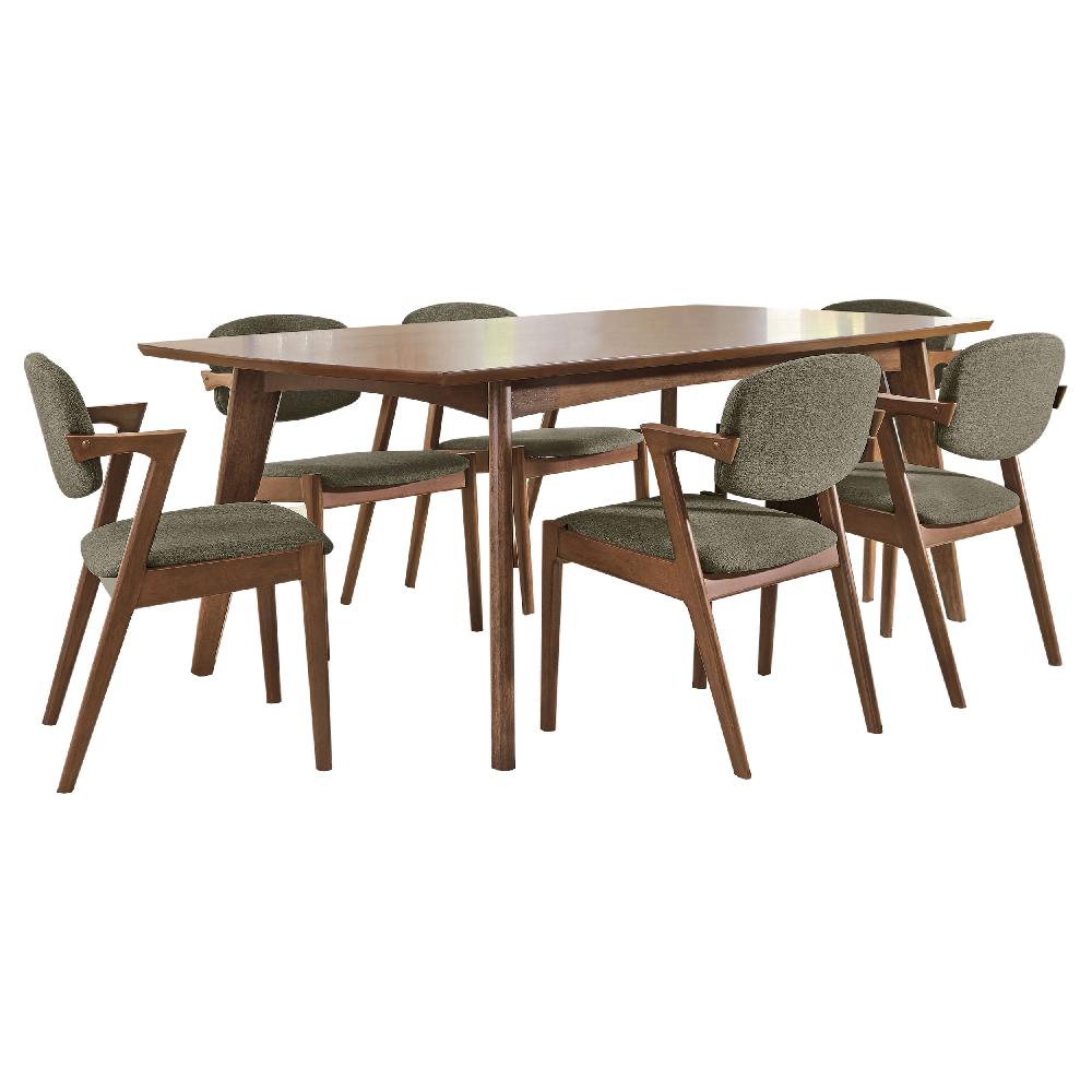 Coaster Malone 7-piece Rectangular Dining Table Set Dark Walnut