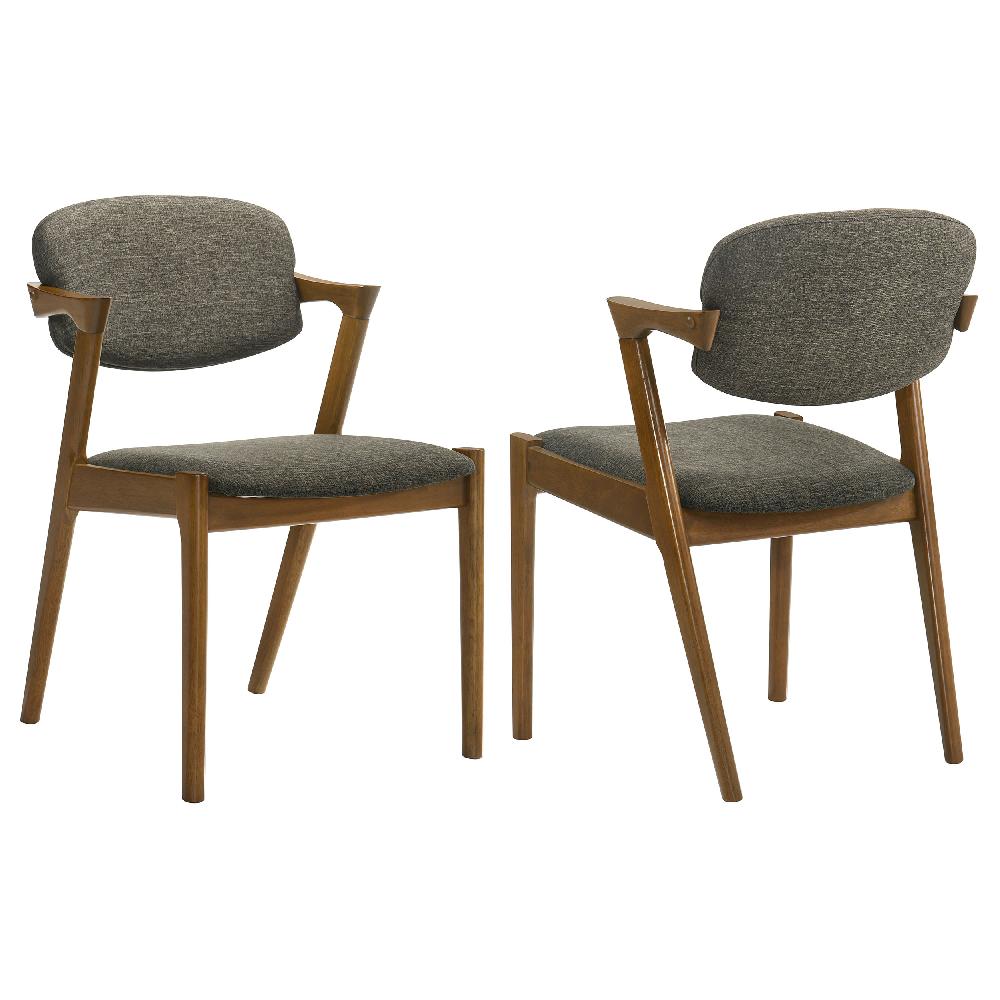 coaster Malone Padded Wood Dining Arm Chair Dark Walnut (Set of 2)