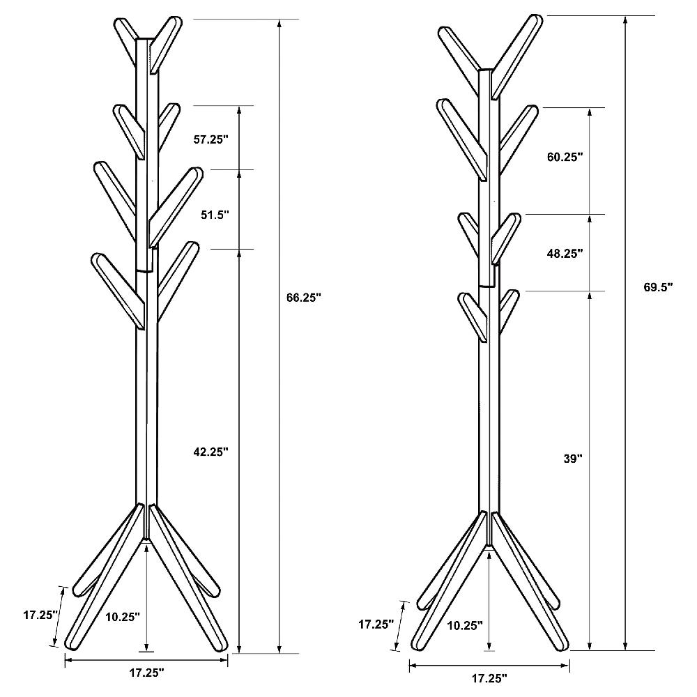 Coaster Margaret Solid Wood Coat Rack Clothing Hanger Natural Oak