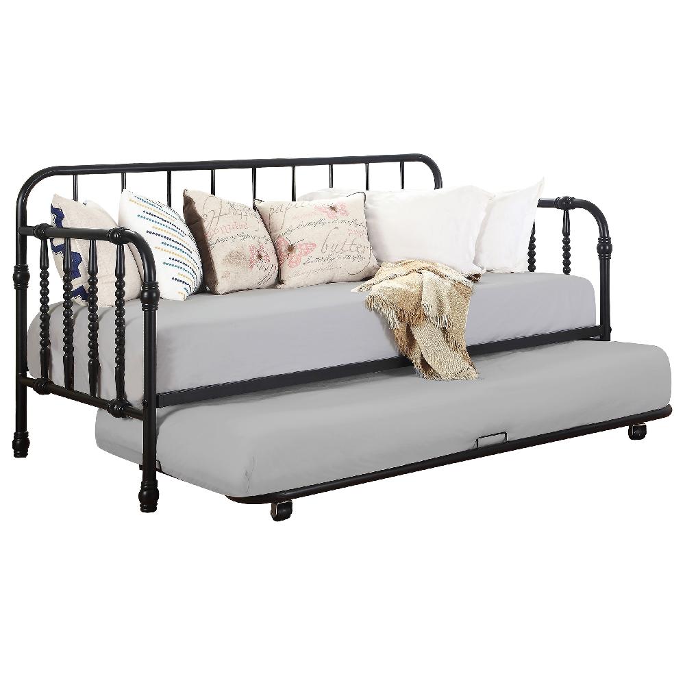Coaster Marina Metal Twin Daybed With Trundle Black