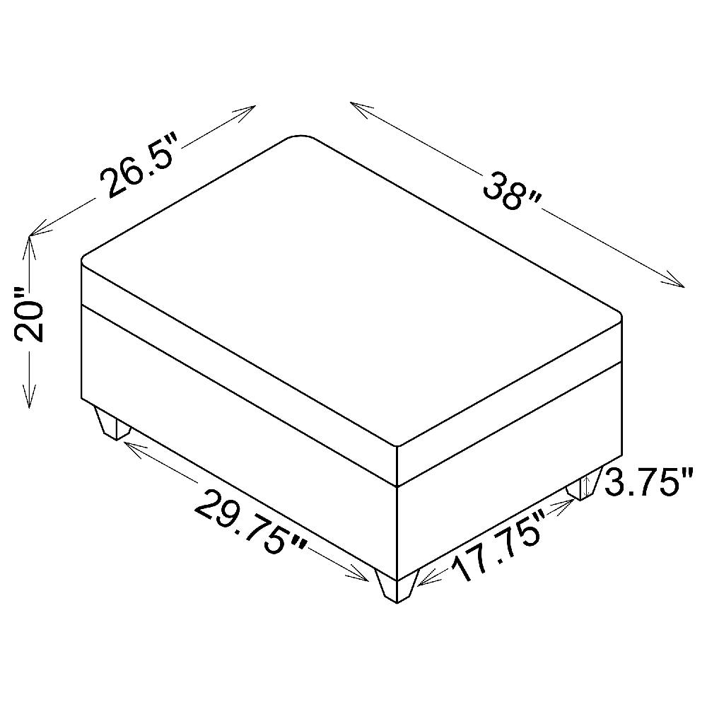 Coaster Mccord Rectangular Upholstered Ottoman Dark Grey