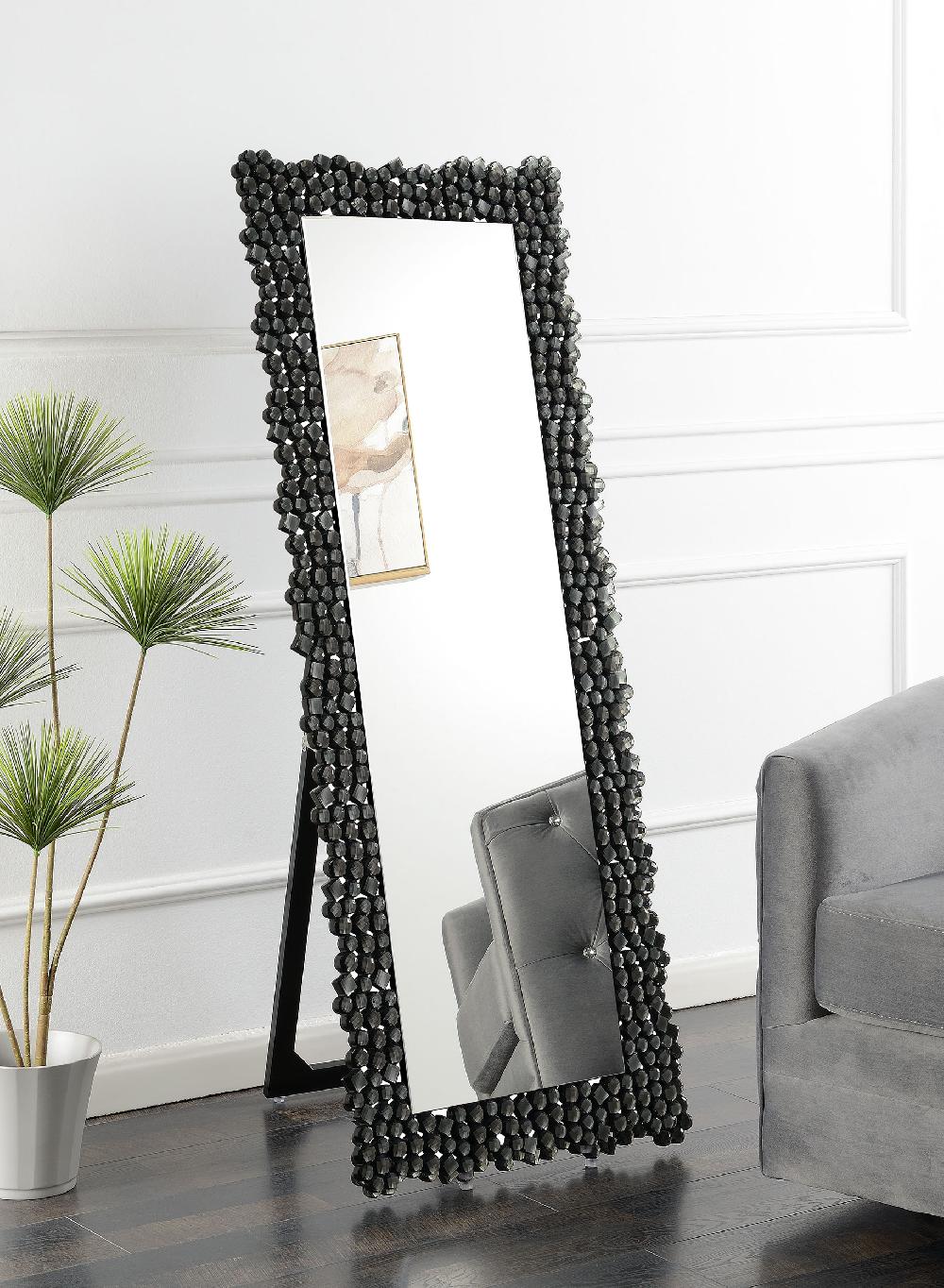 Coaster Mckay 24 X 63 Inch Acrylic Frame Standing Mirror Smokey Grey