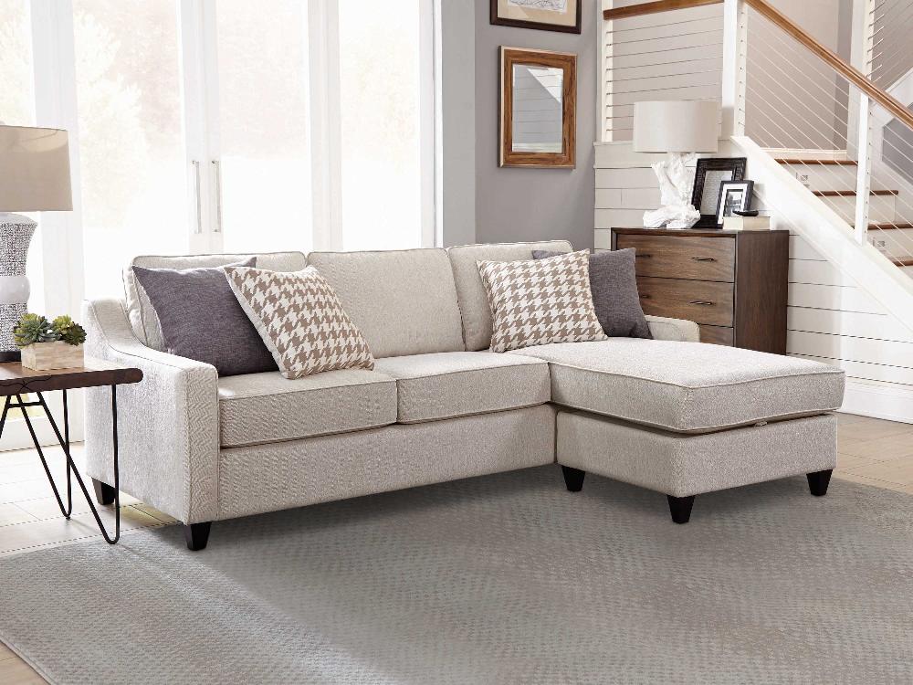 Coaster Mcloughlin Upholstered Sloped Arm Sectional Sofa Platinum
