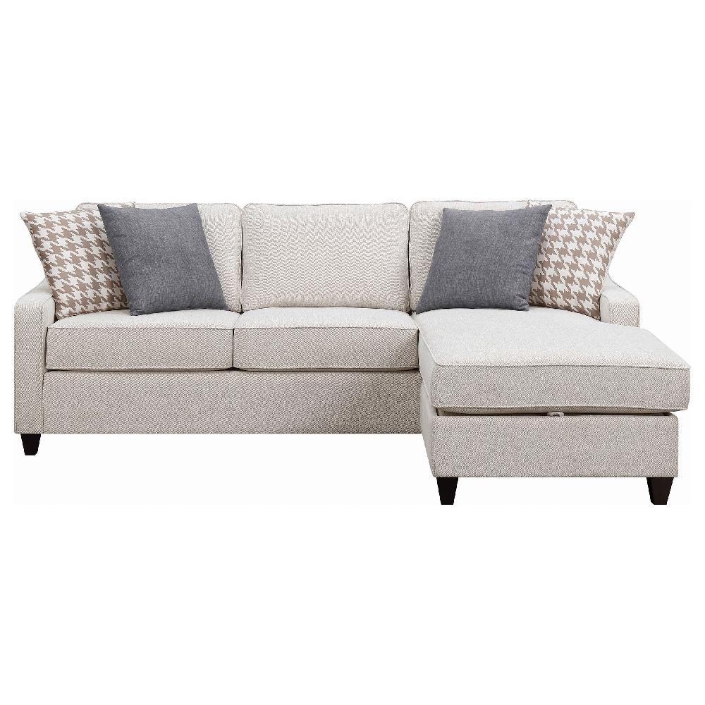 Coaster Mcloughlin Upholstered Sloped Arm Sectional Sofa Platinum