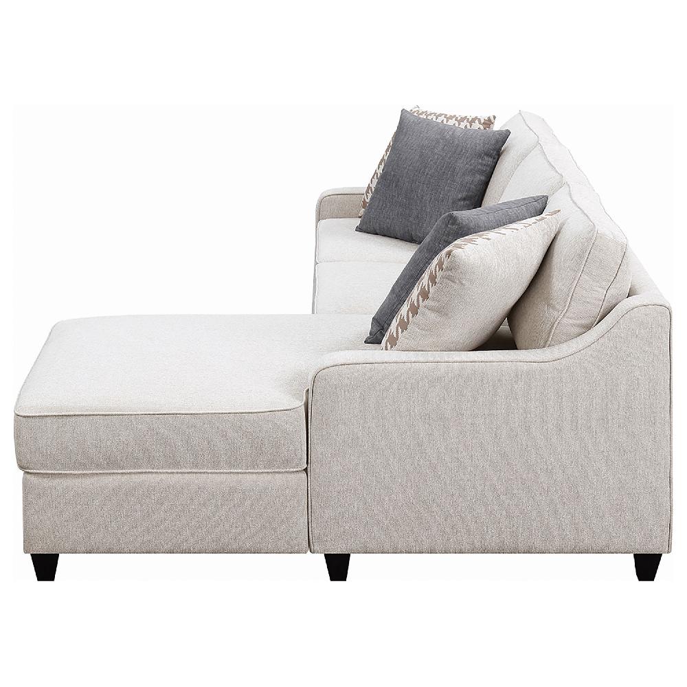 Coaster Mcloughlin Upholstered Sloped Arm Sectional Sofa Platinum