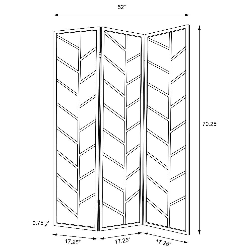 Coaster Mila 3-Panel Room Divider Folding Shoji Screen Walnut